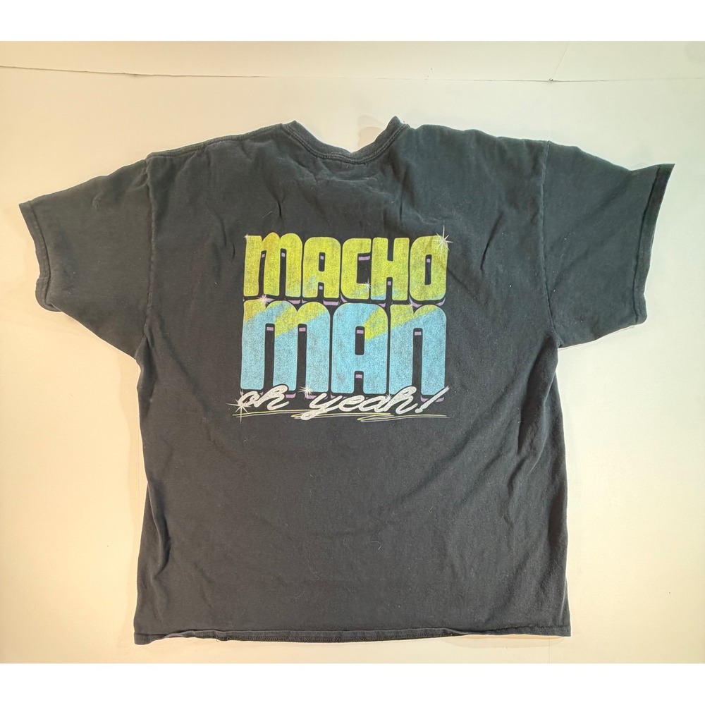 WWE Macho Man Randy Savage Graphic T-Shirt Black Mens 2XL Oh Yeah Wrestling Tee